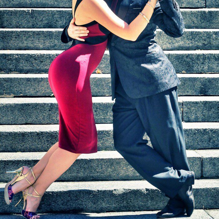 Natasha & Mihail on steps